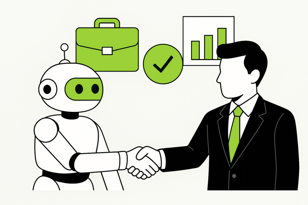 Robot and Businessman Collaboration 1